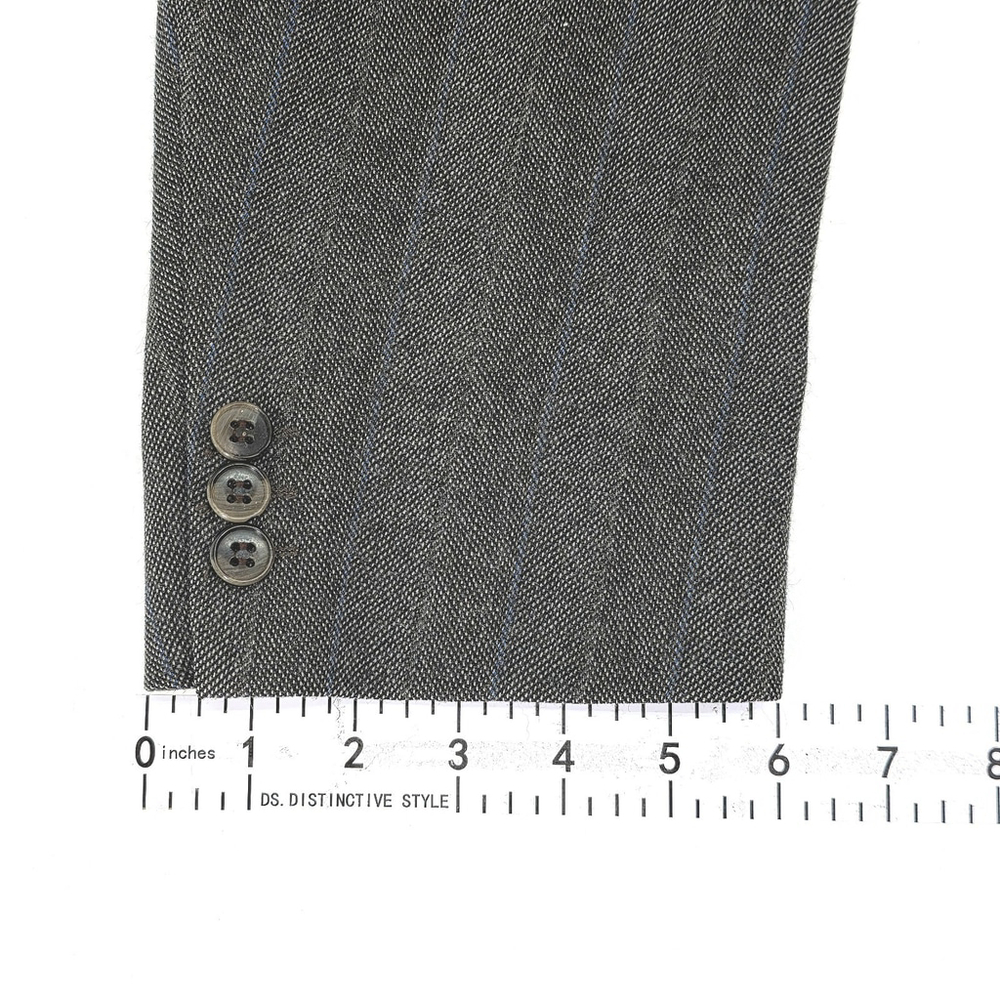 Montebello Italian Wool Blazer Men 42R Gray Blue Pinstripe Quite Luxury - Picture 16 of 16